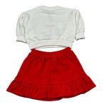 Moschino Completo 2 Pezzi Felpa-Gonna Panna/Rosso per Neonata MDK03H PANNA/ROSSO MOSCHINO 