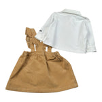 Moschino Completo 2Pz Shirt-Salopette Bicolore Bianco/Beige per Neonata MDK03I BIANCO/BEIGE MOSCHINO 