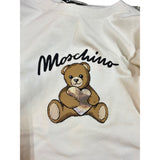 Moschino Shirt Girocollo tinta unita con Logo Bianco per Bambina MDO00UJ BIANCO MOSCHINO 