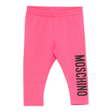 Moschino Leggins tinta unita con Logo Fuxia per Neonata MDP03H FUXIA MOSCHINO 