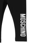 Moschino Leggins tinta unita con Logo Nero per Bambina MDP03HJX NERO MOSCHINO 