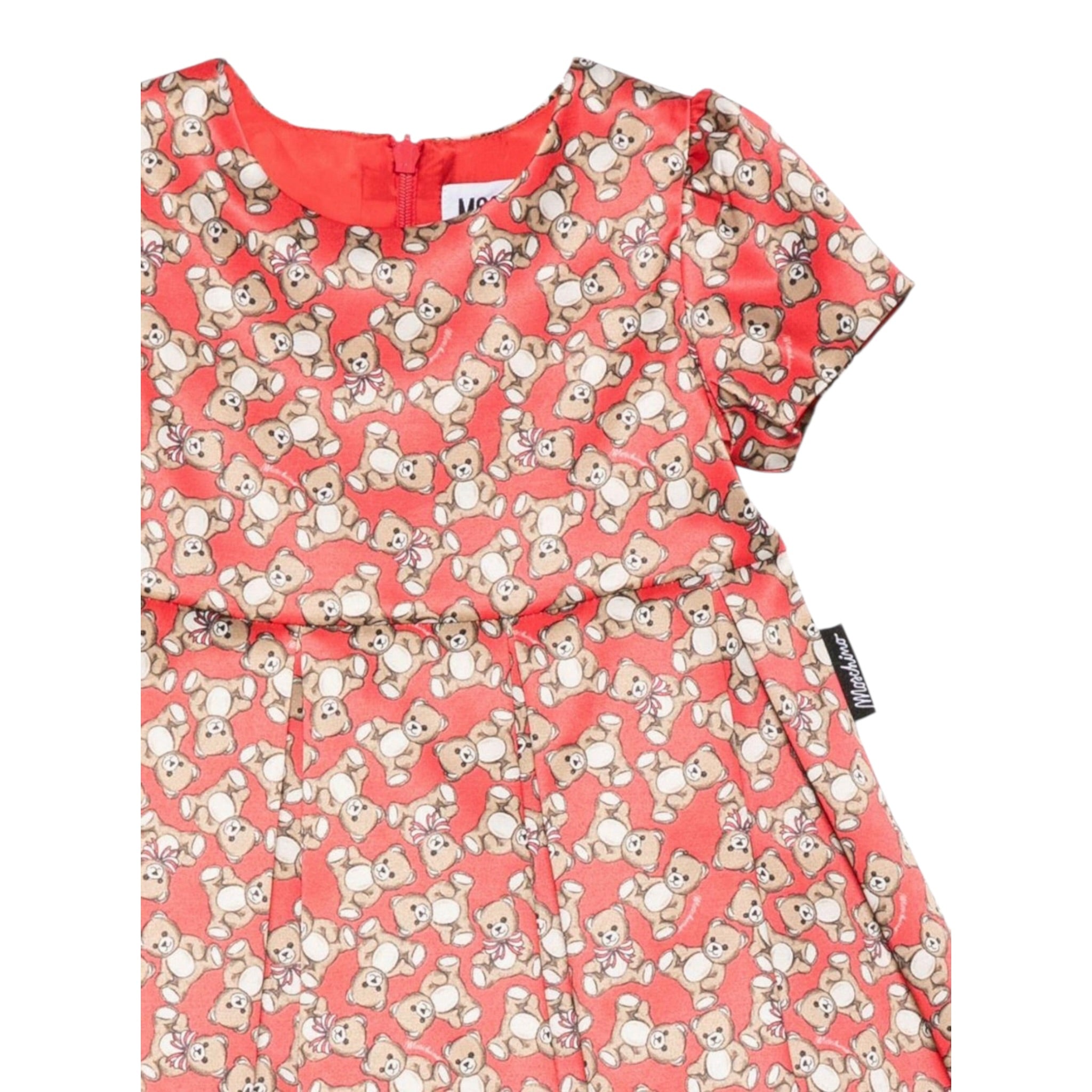 Moschino Abito Mezza Manica tinta unita con Orsi Rosso per Bambina MDV0CPJ ROSSO MOSCHINO 
