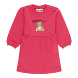 Moschino Abito Manica Lunga tinta unita con Stampa Fuxia per Neonata MDV0CU FUXIA MOSCHINO 