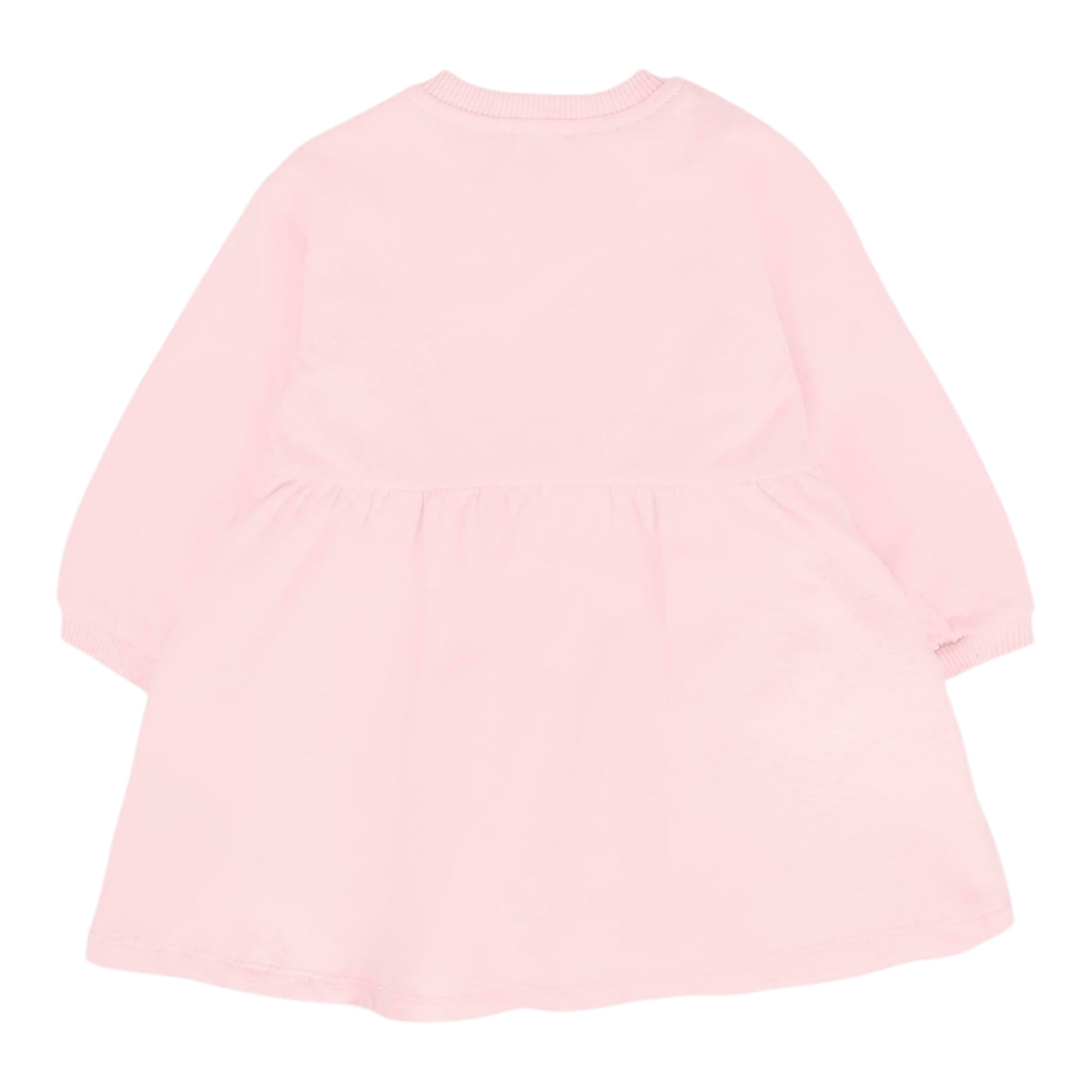 Moschino Abito Manica Lunga tinta unita con Stampa Rosa per Neonata MDV0CU ROSA MOSCHINO 
