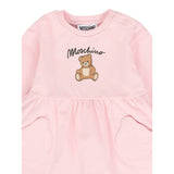 Moschino Abito Manica Lunga tinta unita con Stampa Rosa per Neonata MDV0CU ROSA MOSCHINO 