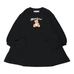Moschino Abito Manica Lunga tinta unita con Stampa Nero per Bambina MDV0CUXJ NERO MOSCHINO 