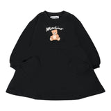 Moschino Abito Manica Lunga tinta unita con Stampa Nero per Bambina MDV0CUXJ NERO MOSCHINO 