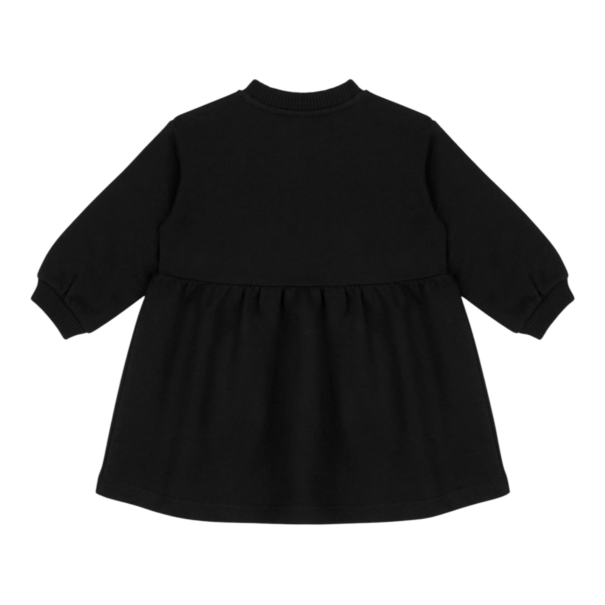 Moschino Abito Manica Lunga tinta unita con Stampa Nero per Neonata MDV0CUXX NERO MOSCHINO 