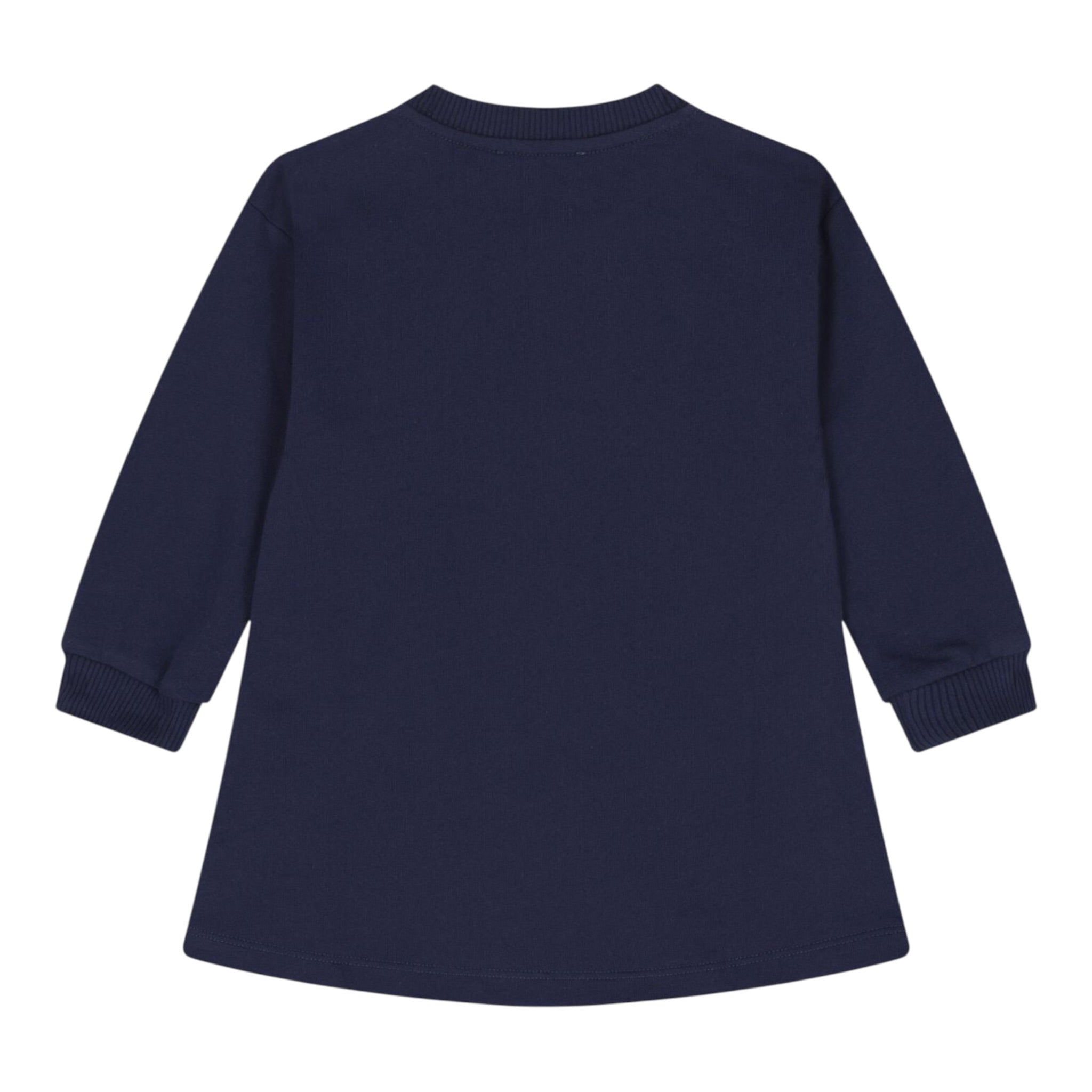 Moschino Abito Girocollo tinta unita con Logo Blu per Neonata MDV0CVX BLU MOSCHINO 