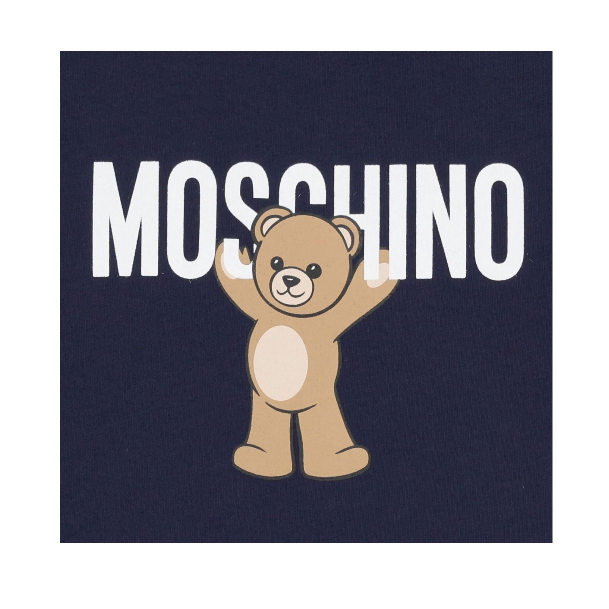 Moschino Abito Girocollo tinta unita con Logo Blu per Neonata MDV0CVX BLU MOSCHINO 