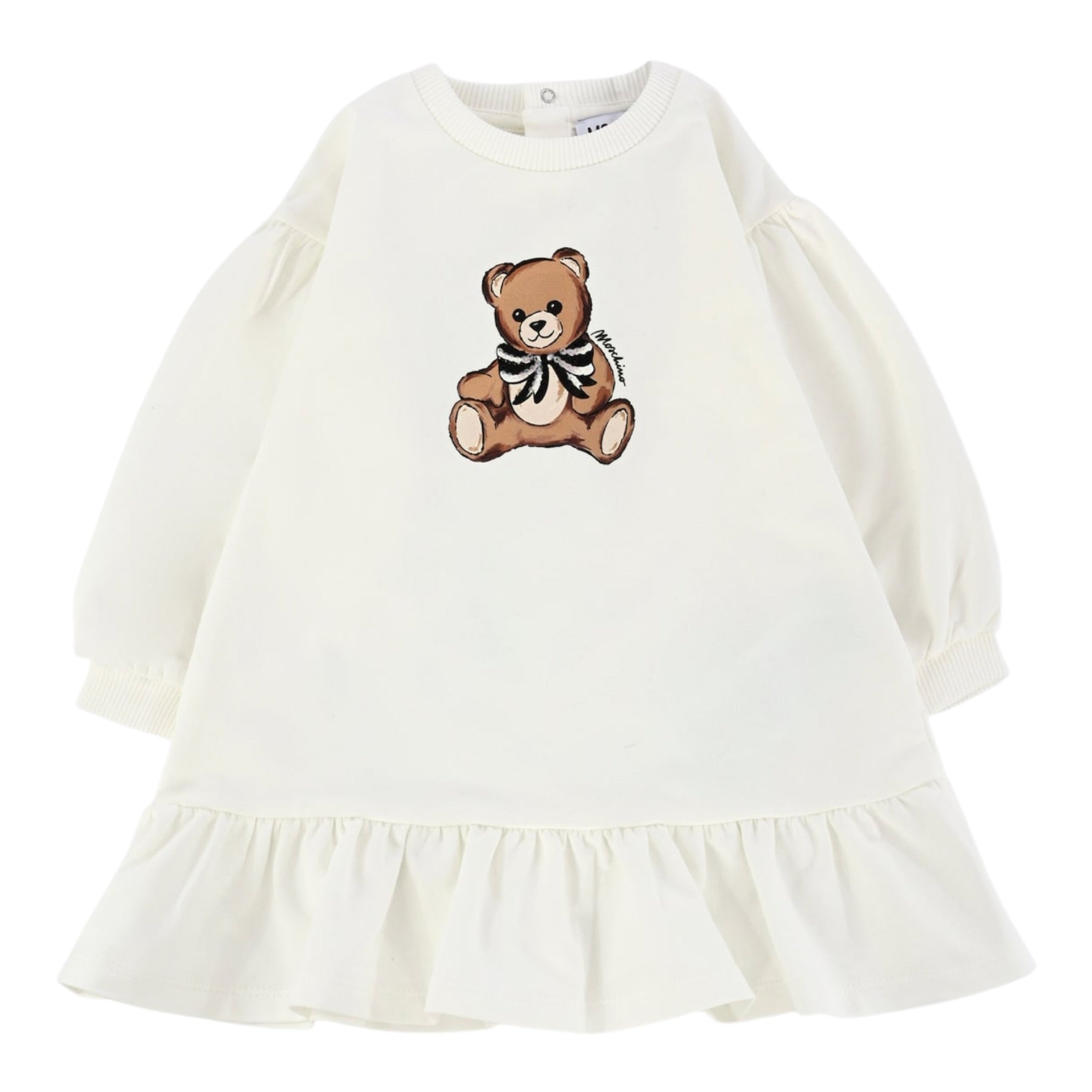 Moschino Abito Girocollo tinta unita Bianco per Neonata MDV0CW BIANCO MOSCHINO 