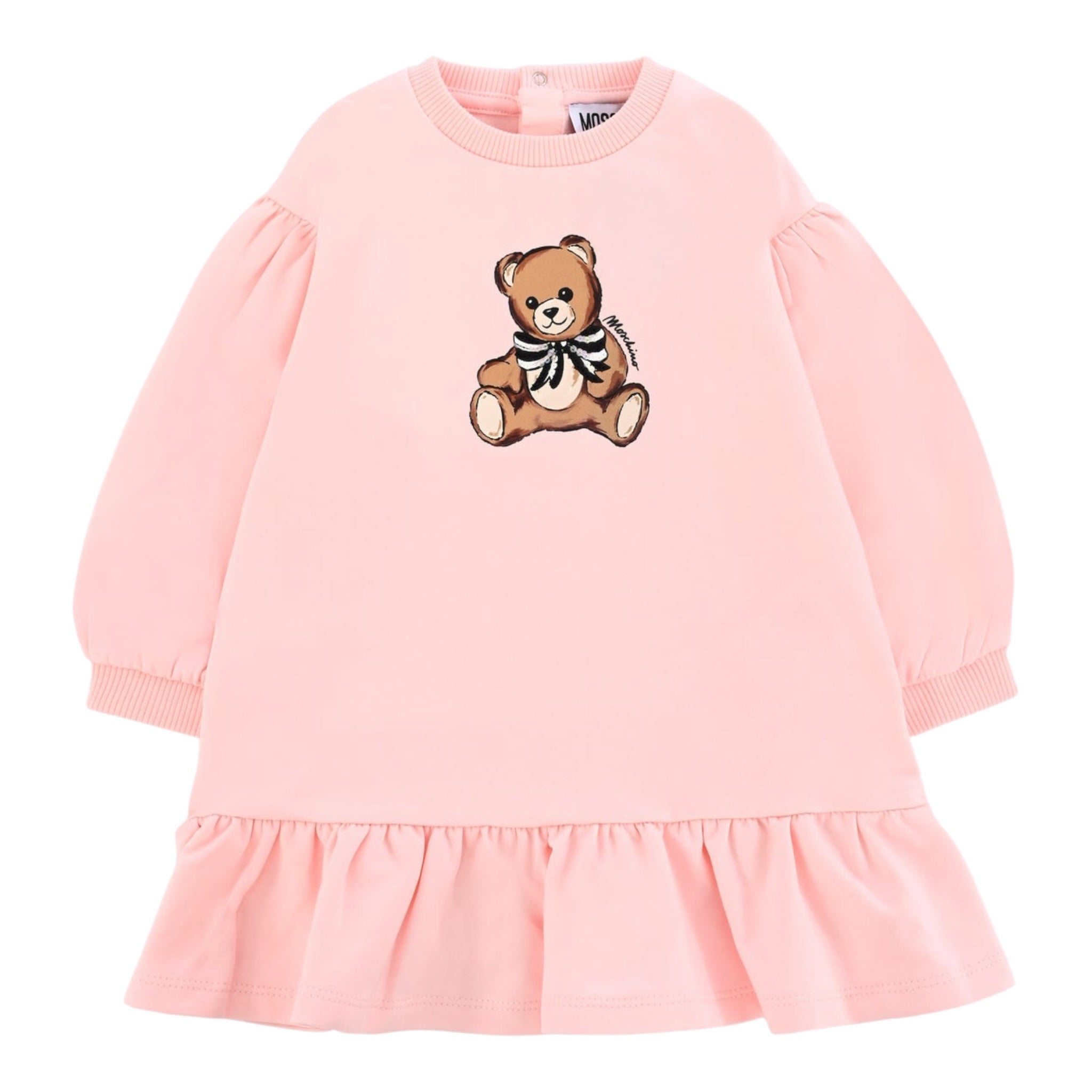 Moschino Abito Girocollo tinta unita Rosa per Bambina MDV0CWJX ROSA MOSCHINO 