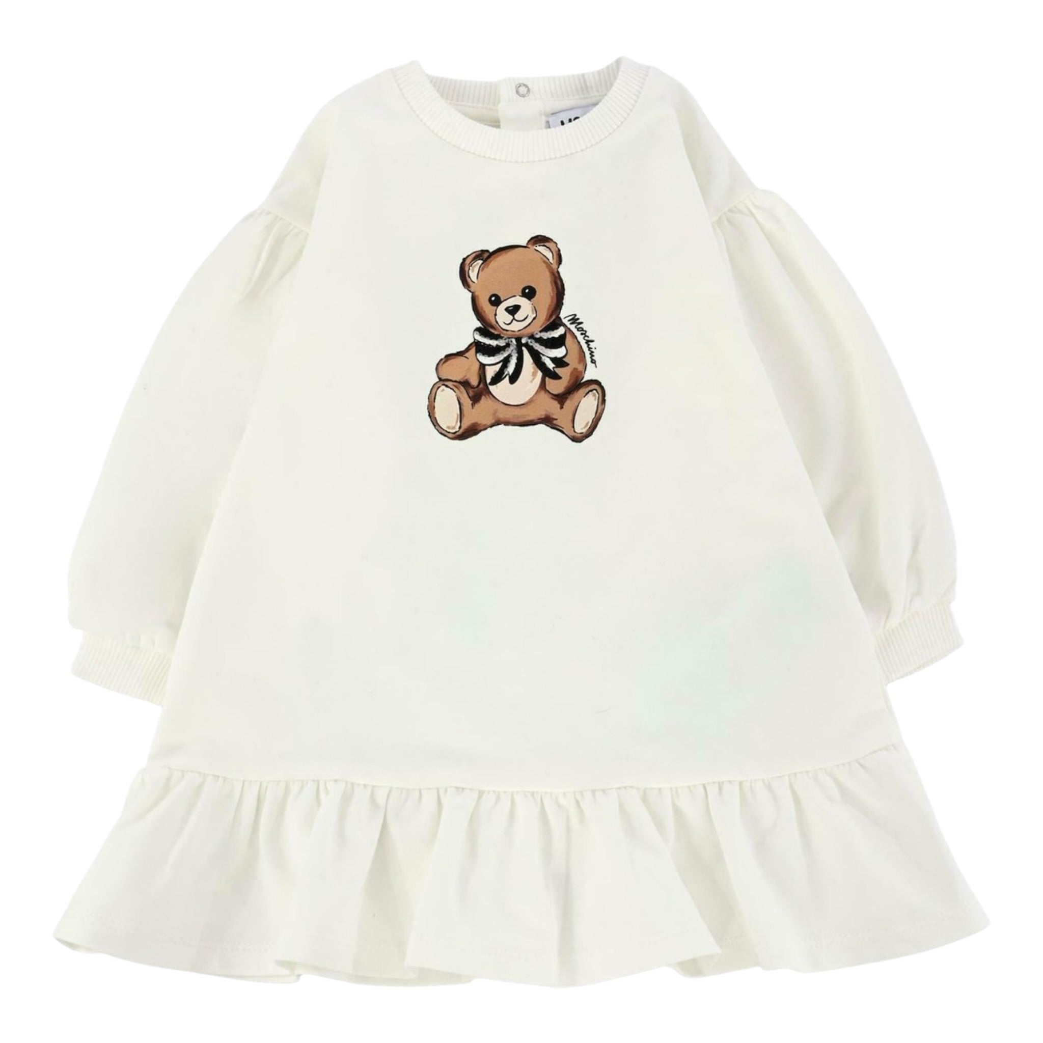 Moschino Abito Girocollo tinta unita Panna per Bambina MDV0CWJXX PANNA MOSCHINO 