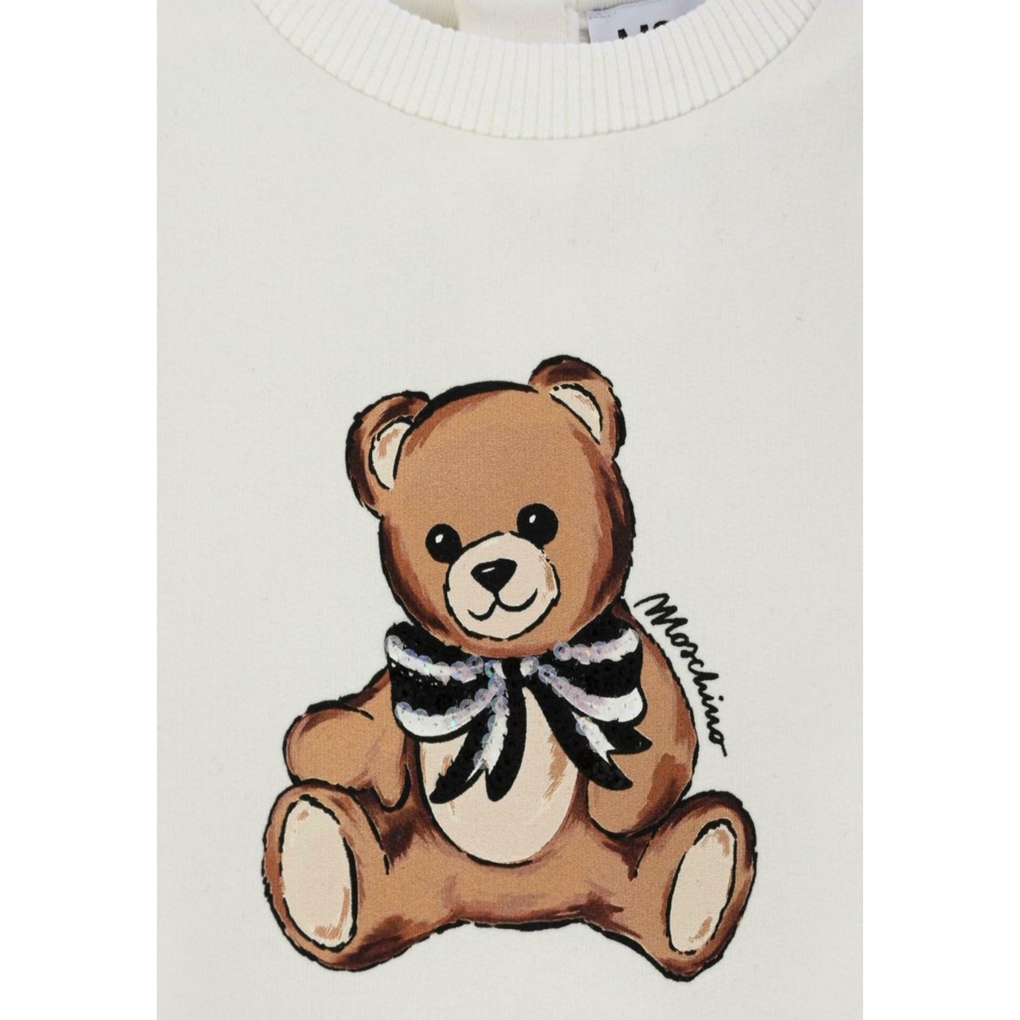 Moschino Abito Girocollo tinta unita Panna per Bambina MDV0CWJXX PANNA MOSCHINO 
