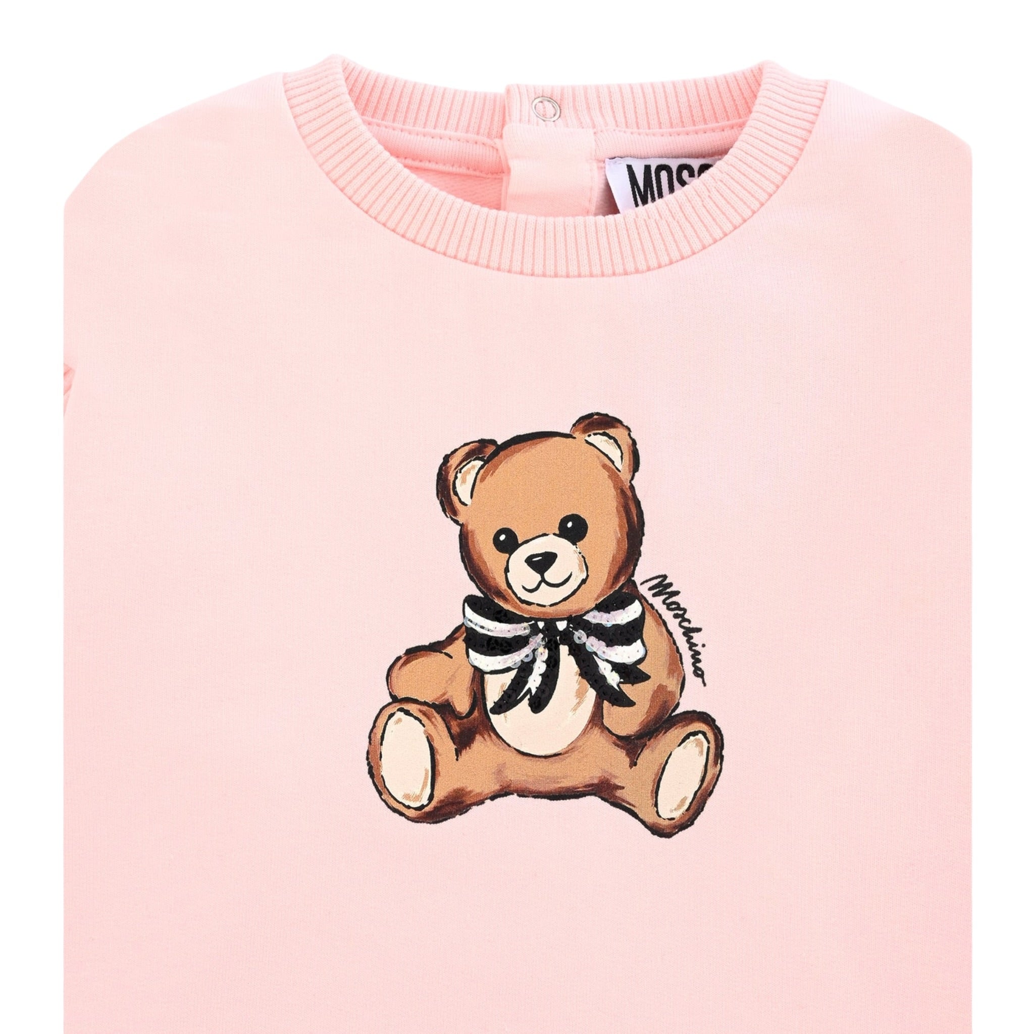 Moschino Abito Girocollo tinta unita Rosa per Bambina MDV0CWJXX ROSA MOSCHINO 
