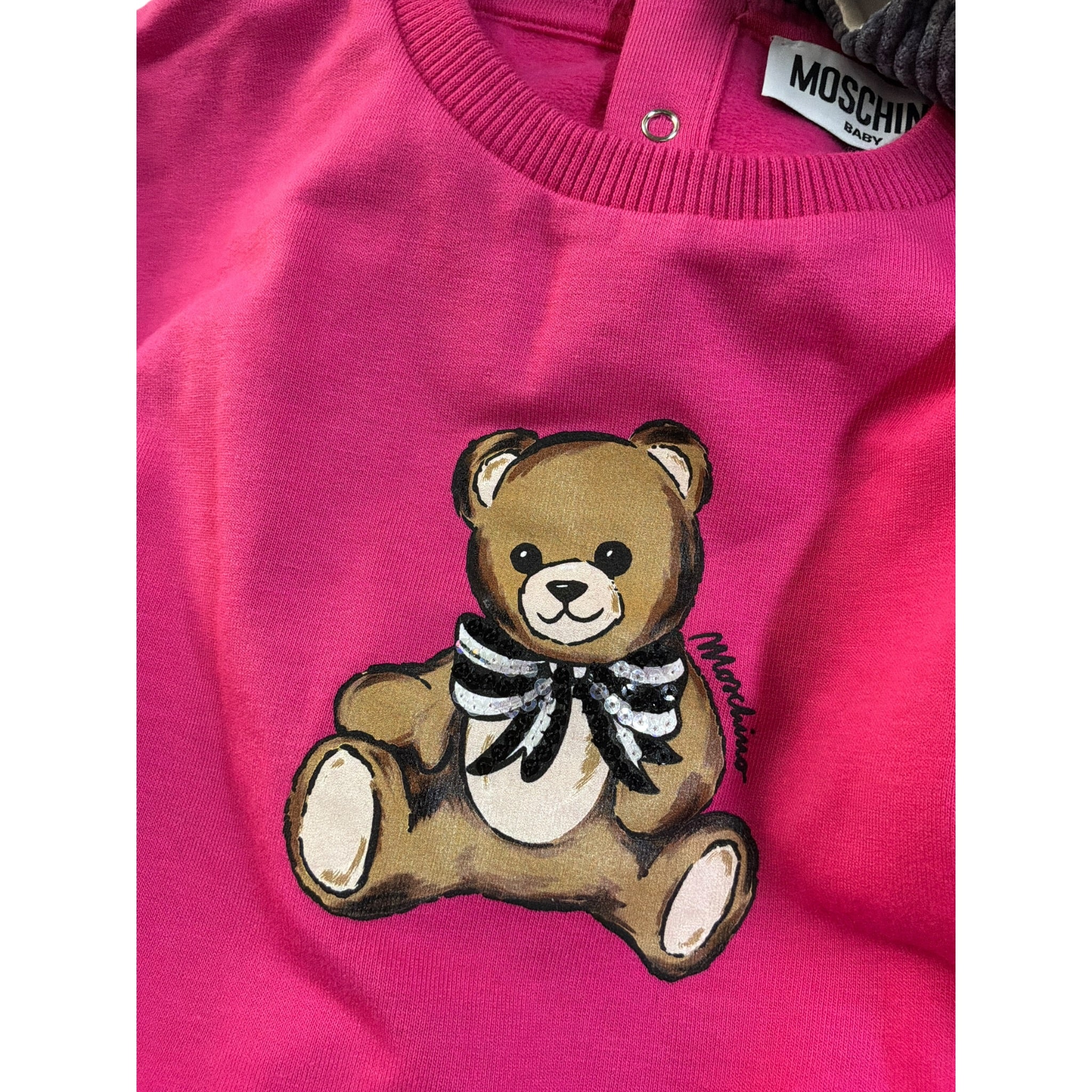 Moschino Abito Girocollo tinta unita Fuxia per Neonata MDV0CWXXXX FUXIA MOSCHINO 