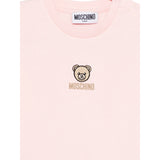 Moschino Abito Manica Lunga tinta unita con Stampa Rosa per Neonata MDV0D1N ROSA MOSCHINO 