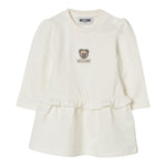 Moschino Abito Manica Lunga tinta unita con Stampa Panna per Bambina MDV0D1 PANNA MOSCHINO 