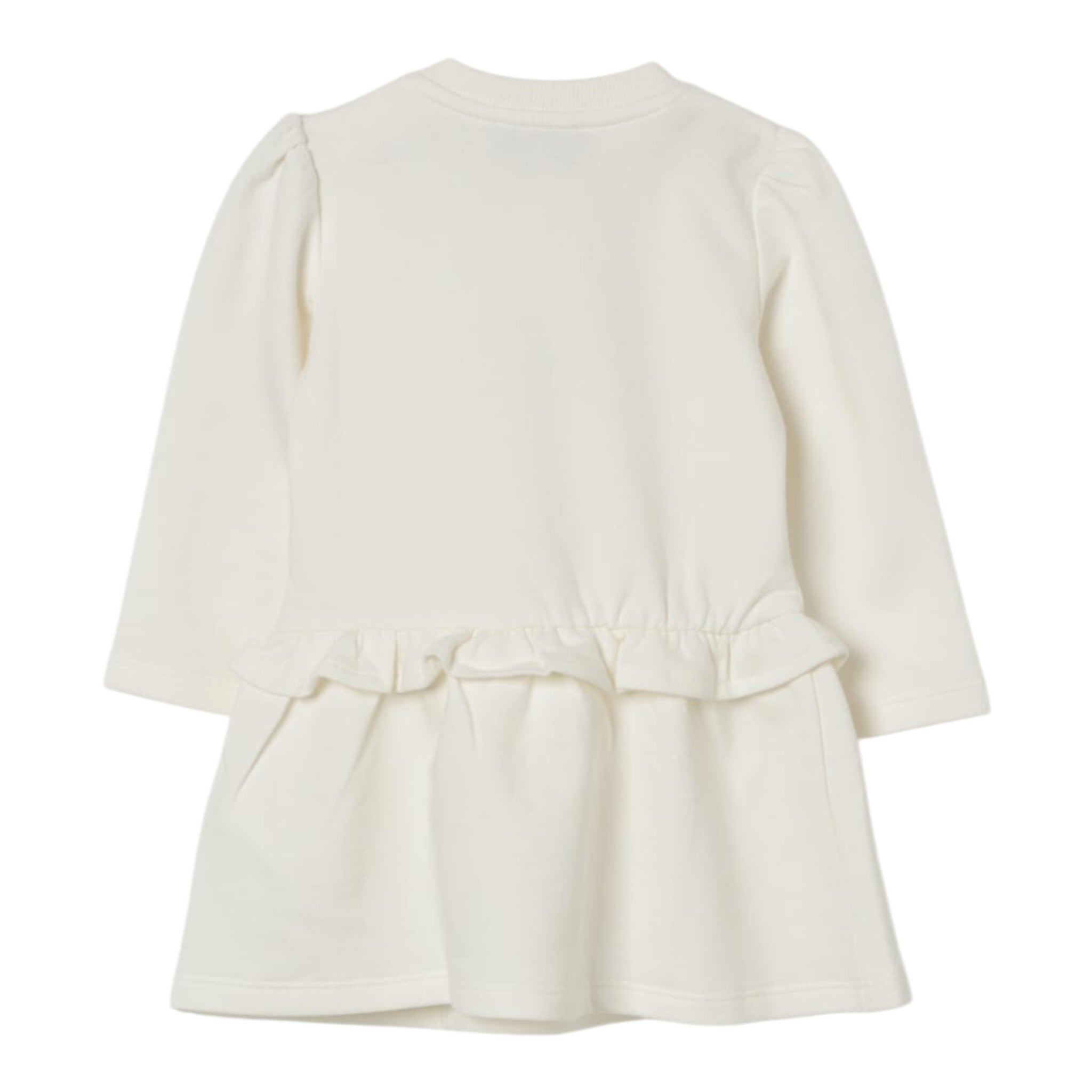 Moschino Abito Manica Lunga tinta unita con Stampa Panna per Bambina MDV0D1 PANNA MOSCHINO 