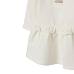 Moschino Abito Manica Lunga tinta unita con Stampa Panna per Bambina MDV0D1 PANNA MOSCHINO 