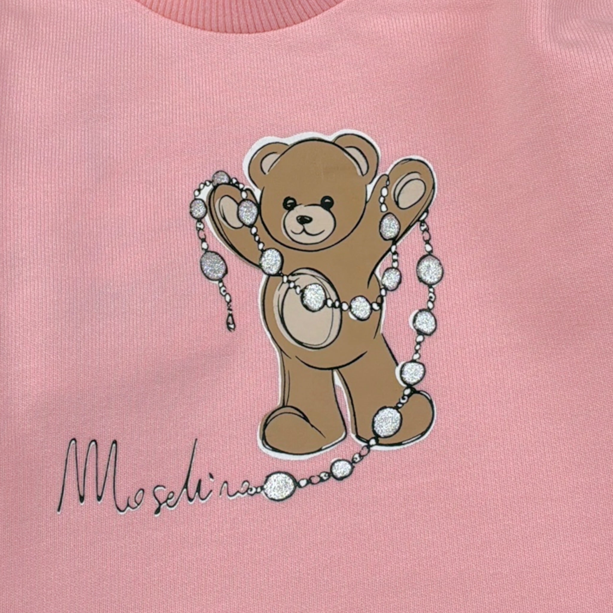 Moschino Abito tinta unita Girocollo con Fantasia Rosa per Neonata MDV0DS ROSA MOSCHINO 