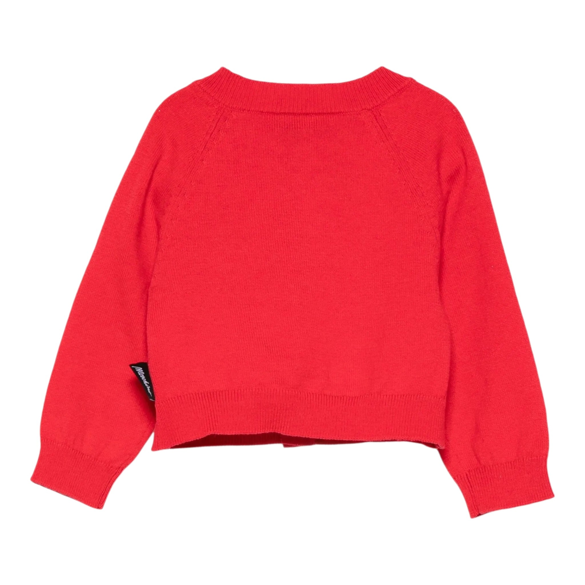 Moschino Cardigan tinta unita con Orso Rosso per Bambina MDW015 ROSSO MOSCHINO 