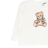 Moschino Shirt Girocollo tinta unita con Stampa Bianco per Bambina MEO001J BIANCO MOSCHINO 