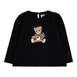 Moschino Shirt Girocollo tinta unita con Stampa Nero per Neonata MEO001XXXX NERO MOSCHINO 