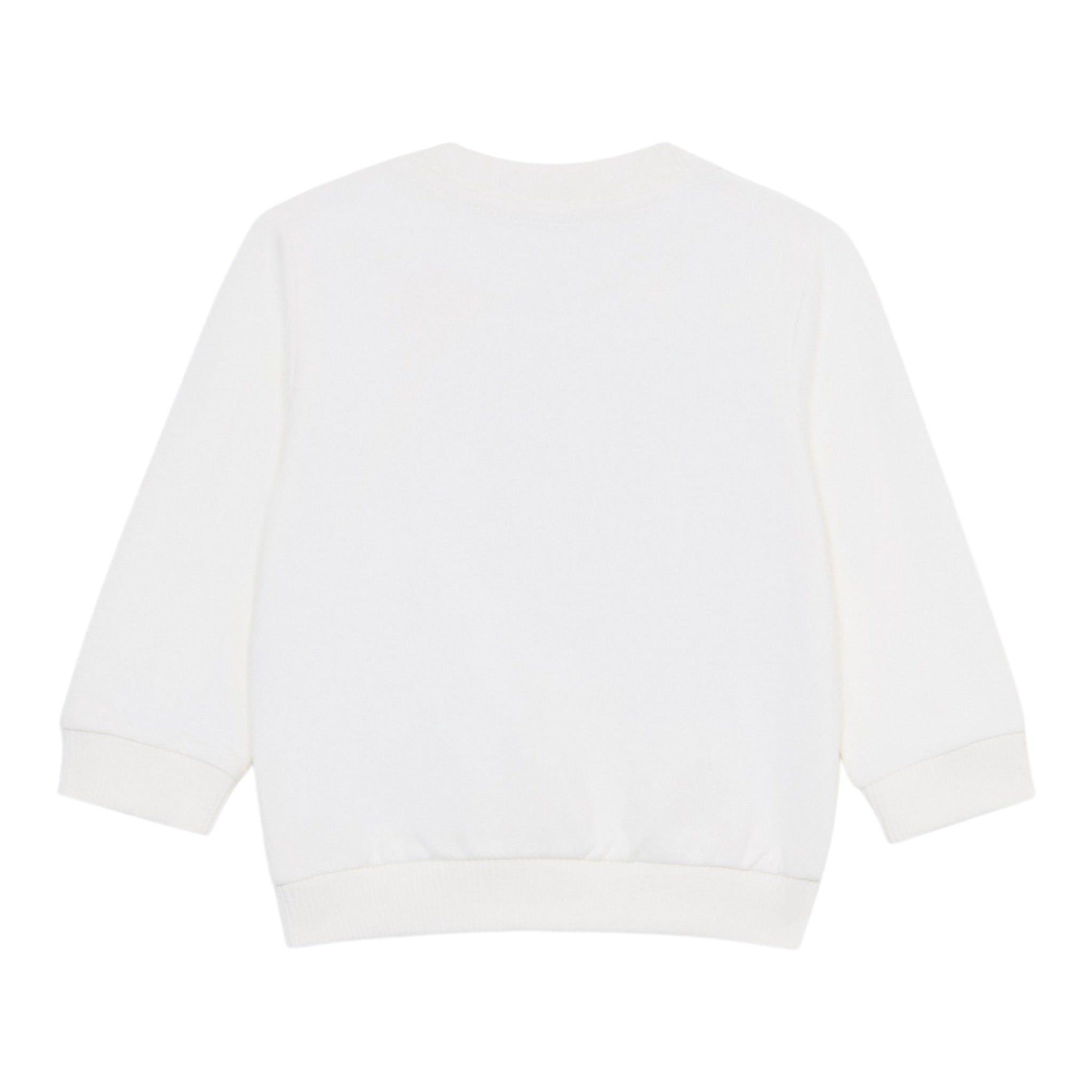 Moschino Felpa Chiusa Girocollo tinta unita con Stampa Bianco per Neonata MFF02K BIANCO MOSCHINO 