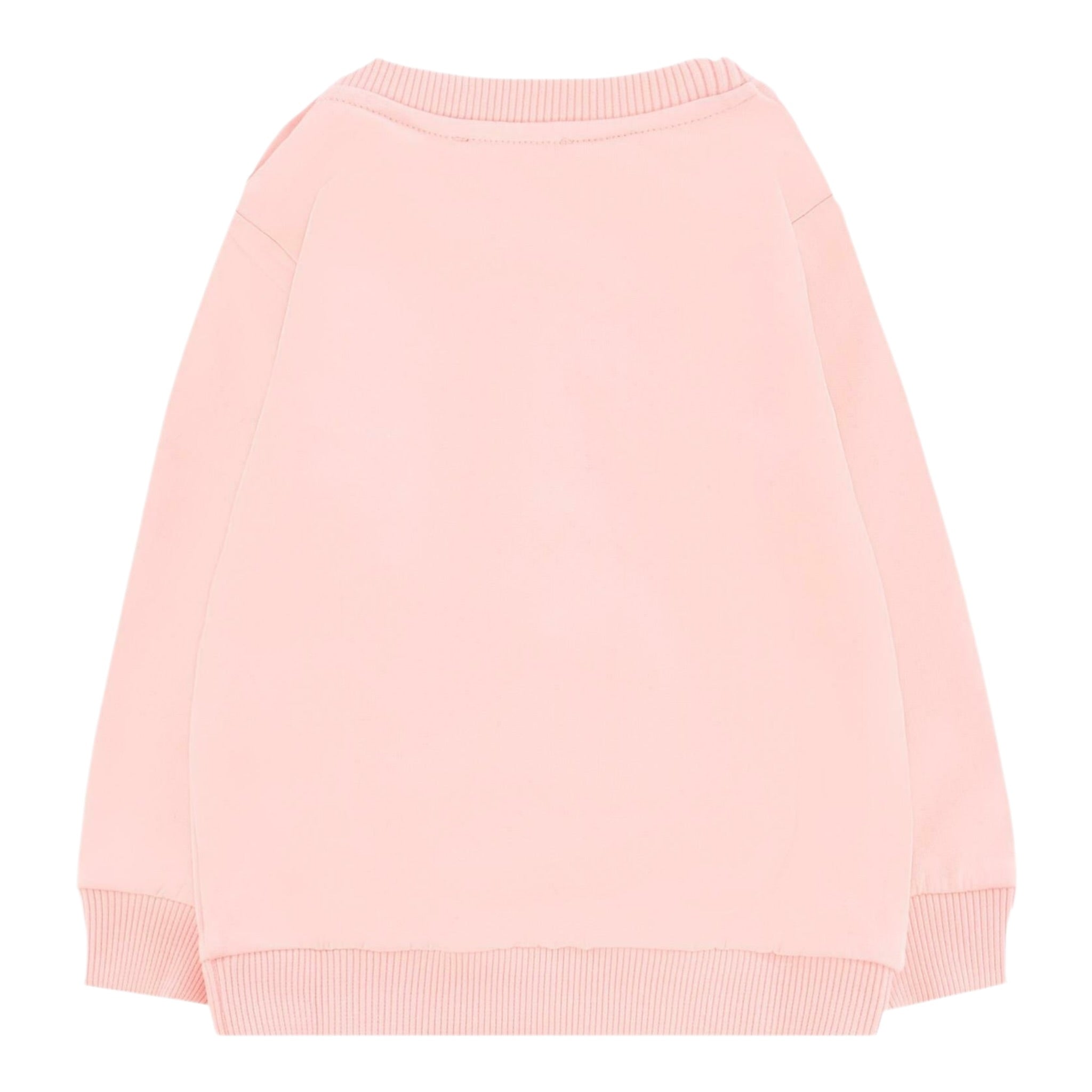 Moschino Felpa Chiusa Girocollo tinta unita con Stampa Rosa per Neonata MFF02K ROSA MOSCHINO 