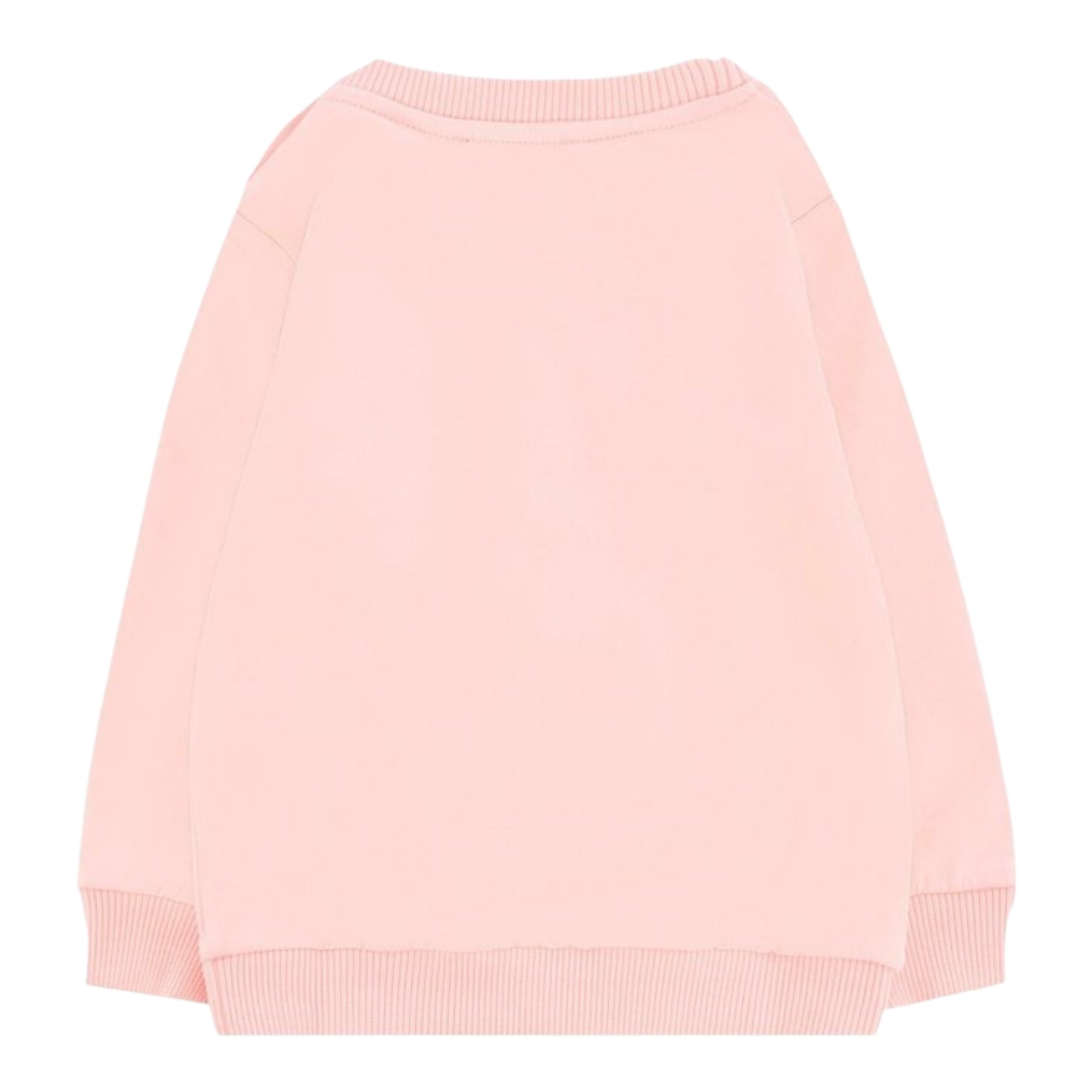 Moschino Felpa Chiusa Girocollo tinta unita con Stampa Rosa per Neonata MFF02KX ROSA MOSCHINO 