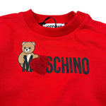 Moschino Felpa Chiusa Girocollo tinta unita con Stampa Rosso per Neonato MHF02K ROSSO MOSCHINO 