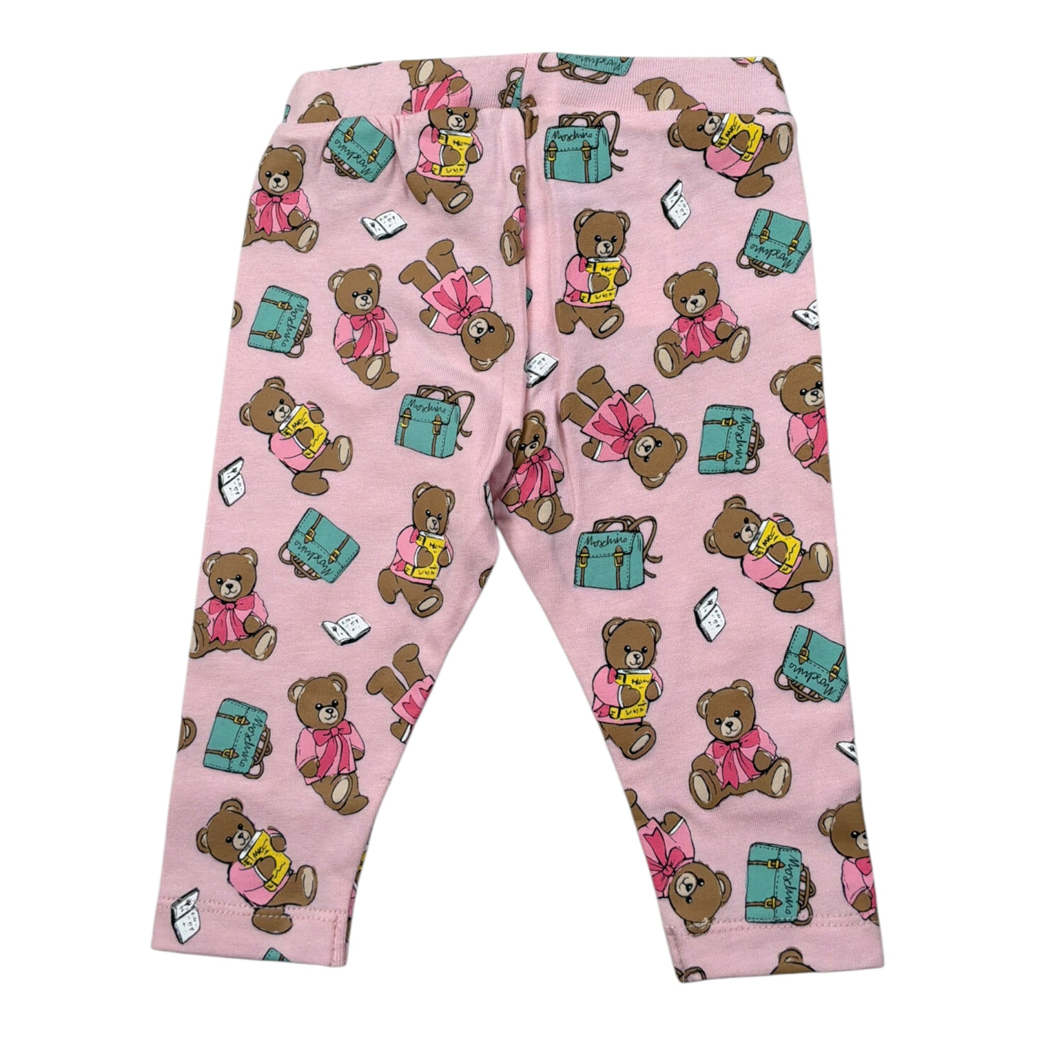 Moschino Leggins tinta unita con Stampa Rosa per Neonata MKP032 ROSA MOSCHINO 