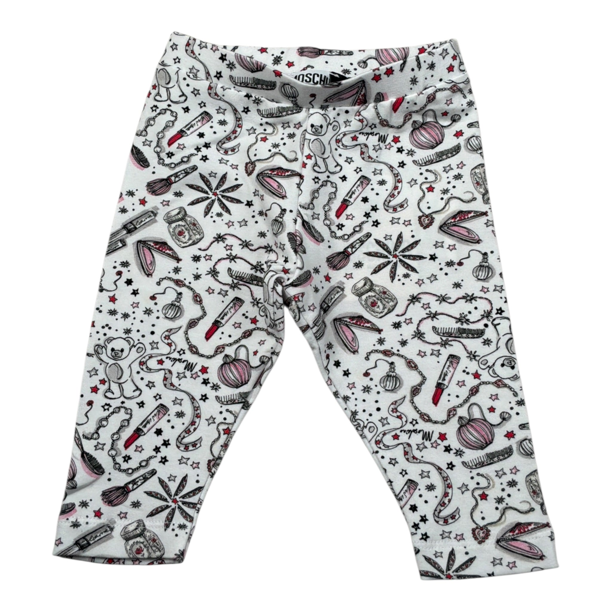 Moschino Leggins tinta unita con Stampa Bianco per Neonata MLP032 BIANCO MOSCHINO 