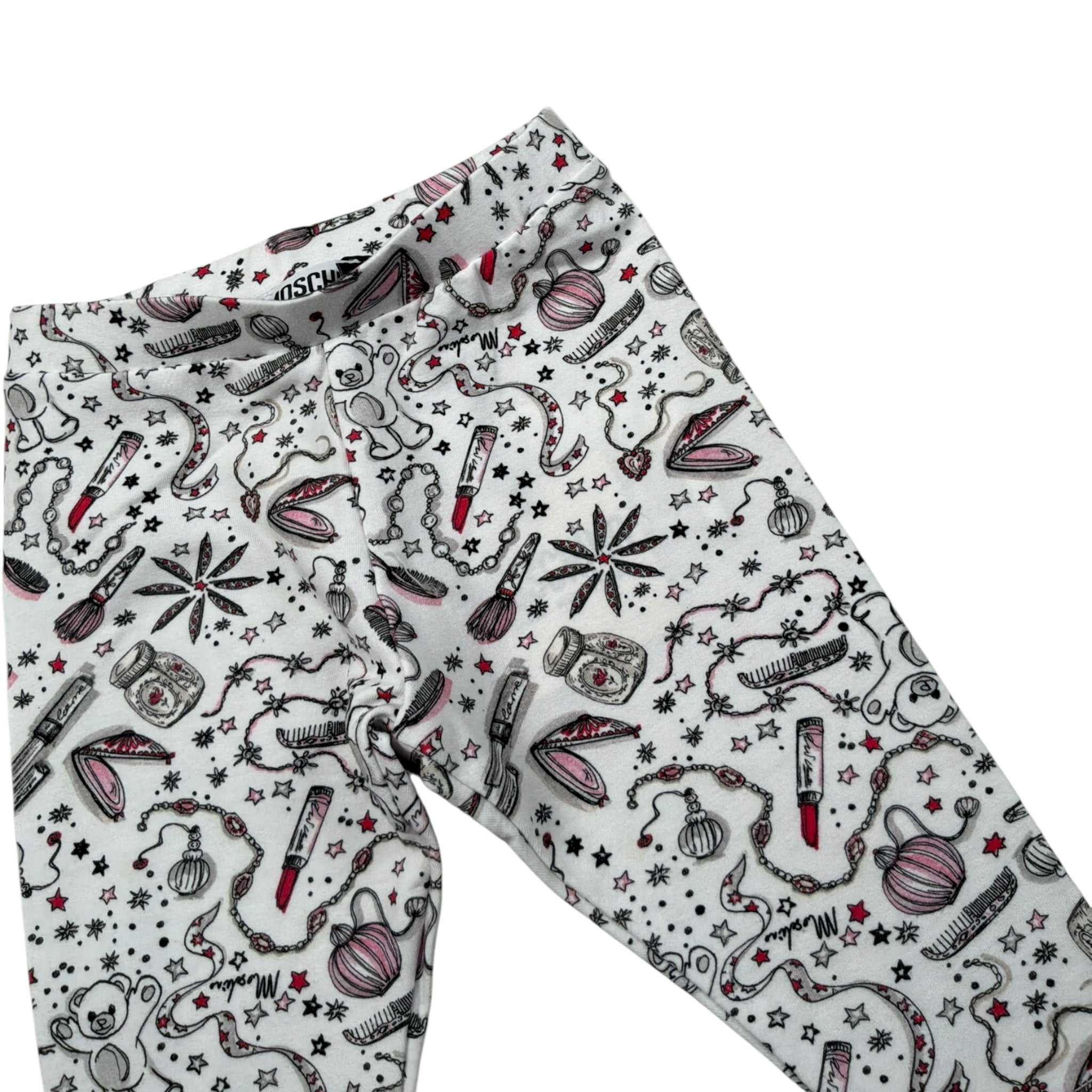 Moschino Leggins tinta unita con Stampa Bianco per Neonata MLP032 BIANCO MOSCHINO 