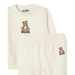 Moschino Completo 2 Pezzi Felpa-Pantalone tinta unita Beige per Neonato MMK05E BEIGE MOSCHINO 
