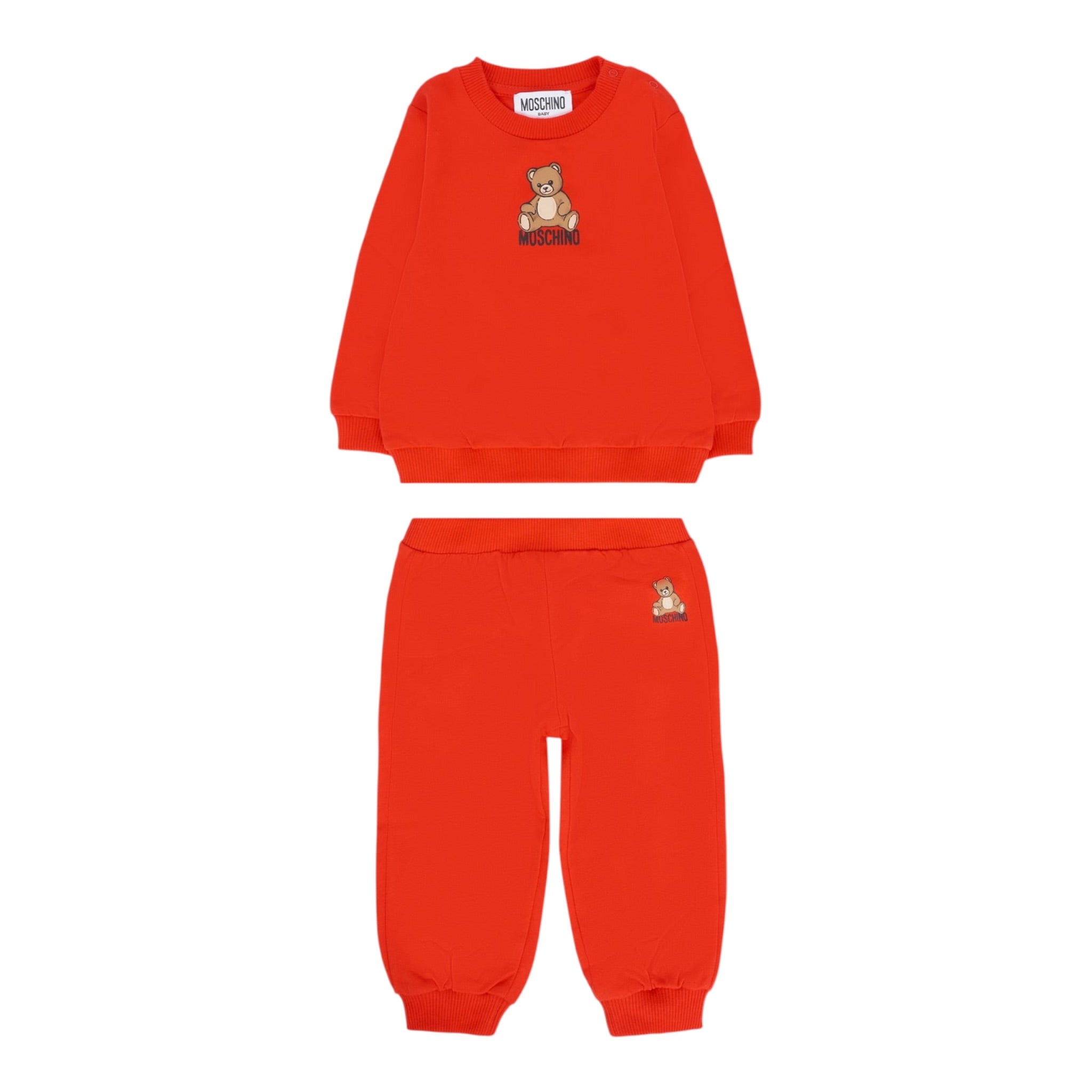 Moschino Completo 2 Pezzi Felpa-Pantalone tinta unita Rosso per Bambino MMK05EJX ROSSO MOSCHINO 