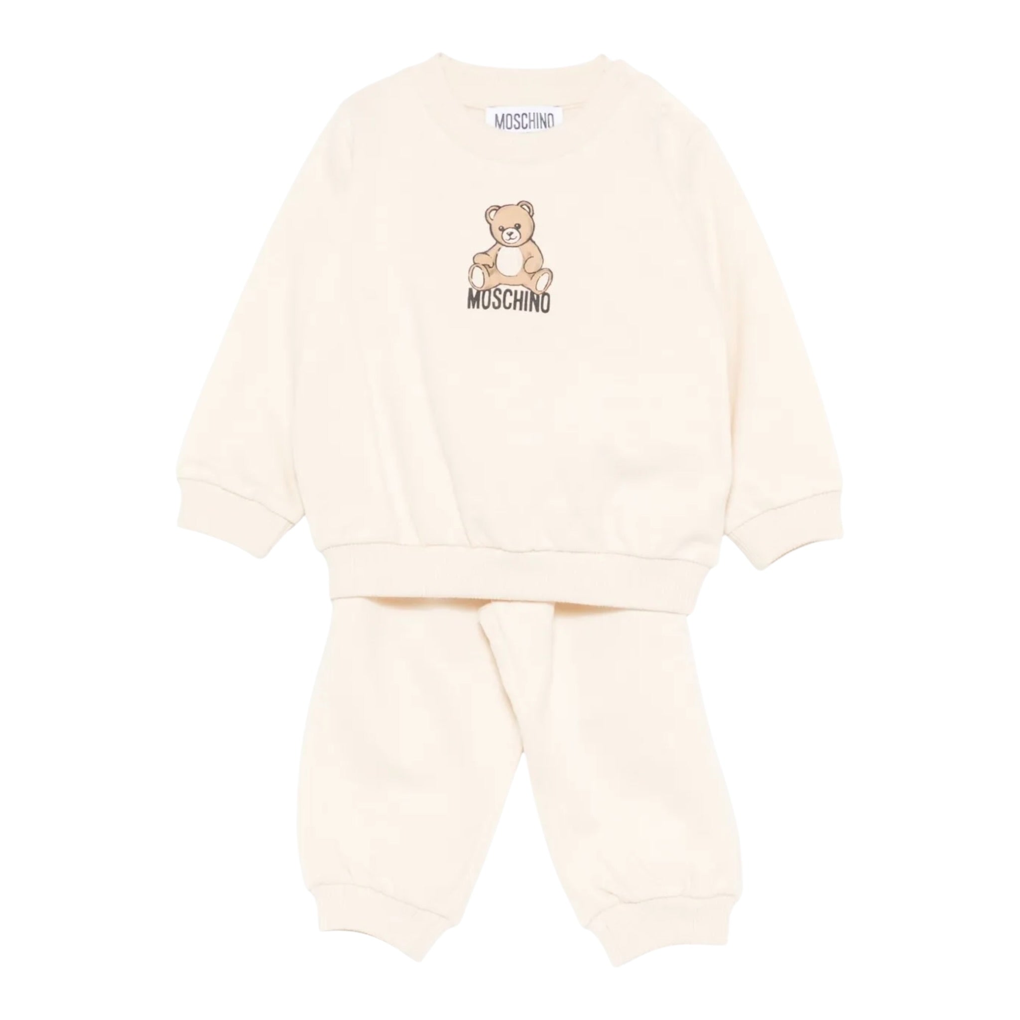 Moschino Completo 2 Pezzi Felpa-Pantalone tinta unita Beige per Bambino MMK05EJXX BEIGE MOSCHINO 