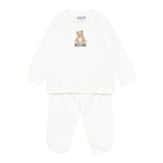 Moschino Completo 2 Pezzi Felpa-Pantalone tinta unita Panna per Neonato MMK05EXX PANNA MOSCHINO 