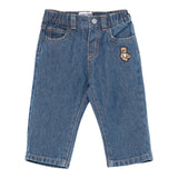 Moschino Jeans tinta unita con Elastico In Vita Blu per Bambino MMP04Z BLU MOSCHINO 