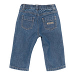 Moschino Jeans tinta unita con Elastico In Vita Blu per Bambino MMP04Z BLU MOSCHINO 