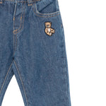Moschino Jeans tinta unita con Elastico In Vita Blu per Bambino MMP04Z BLU MOSCHINO 