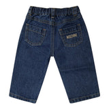Moschino Jeans tinta unita con Elastico In Vita Blu per Bambino MMP04ZX BLU MOSCHINO 