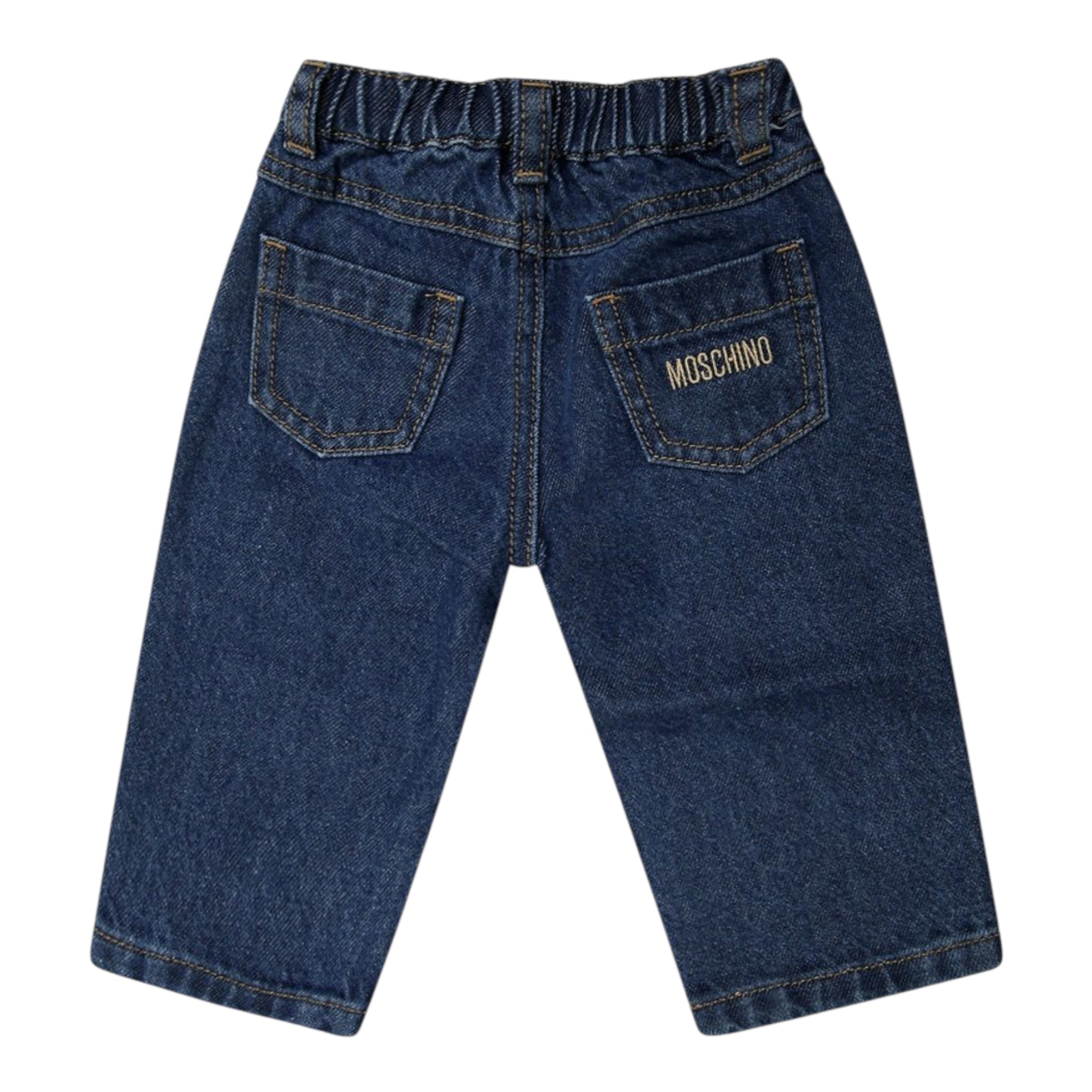 Moschino Jeans tinta unita con Elastico In Vita Blu per Bambino MMP04ZX BLU MOSCHINO 
