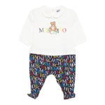 Moschino Tutina Manica Lunga Bicolore Bianco/Blu per Neonato MMY06ZX BIANCO/BLU MOSCHINO 