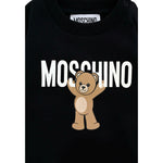 Moschino Felpa Chiusa Girocollo tinta unita con Stampa Nero per Neonato MNF060XXXXX NERO MOSCHINO 