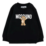 Moschino Felpa Chiusa Girocollo tinta unita con Stampa Nero per Neonato MNF060XXXXX NERO MOSCHINO 