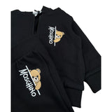 Moschino Completo 2 Pezzi Felpa-Pantalone tinta unita Nero per Neonato MNK05D NERO MOSCHINO 