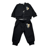 Moschino Completo 2 Pezzi Felpa-Pantalone tinta unita Nero per Neonato MNK05D NERO MOSCHINO 