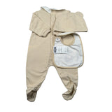 Moschino Tutina Manica Lunga con Cappello E Bavetta Beige per Neonato MNY08B BEIGE MOSCHINO 